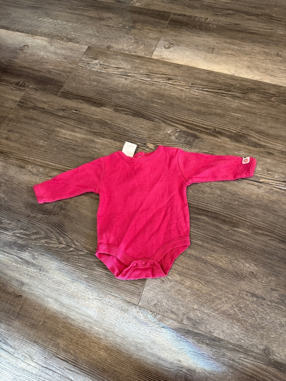 Disney Bright Pink Long-Sleeve Baby One-Piece